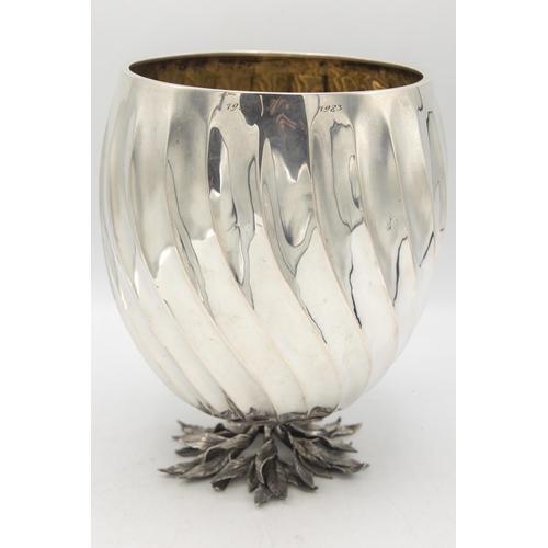 184 - Gabrielle De Vecchi (1938-2011) for Calderoni Gioielli - Good Italian 800 silver wine cooler, wrythe... 