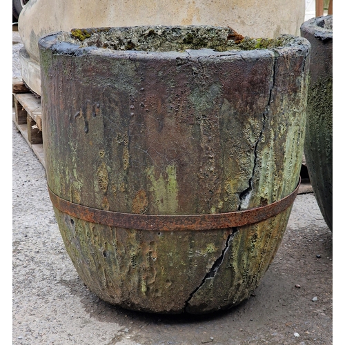 1073 - Interesting large set of three late 19th century salt glazed crucibles, from the Stiperstones Mining... 