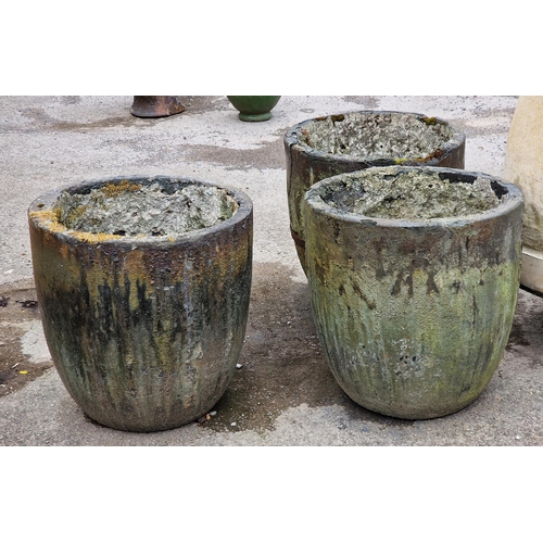 1073 - Interesting large set of three late 19th century salt glazed crucibles, from the Stiperstones Mining... 