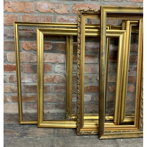 1523 - Quantity of gold gilt picture frames, largest 86cm x 73cm (7)