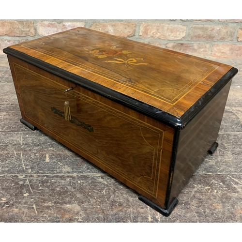 315 - Nicole Freres piano forte orchestral music box, serial 45431, inlaid rosewood case, playing eight ai... 