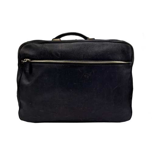 297 - Jil Sander black leather carry bag, 60cm x 35cm