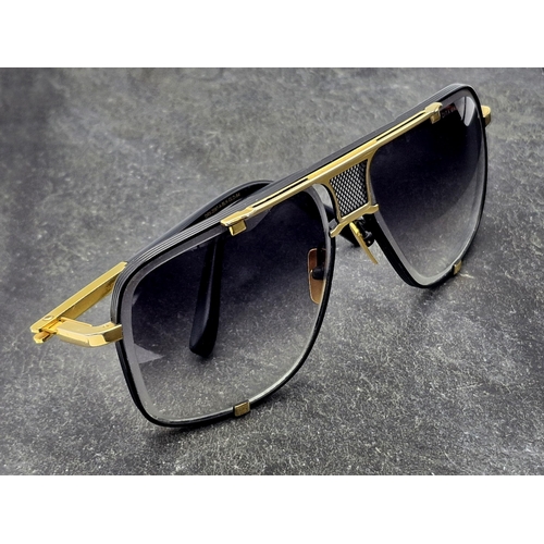 296 - Pair of black and gold Dita Mach-Five Sunglasses