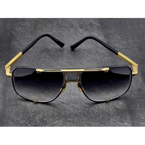 296 - Pair of black and gold Dita Mach-Five Sunglasses