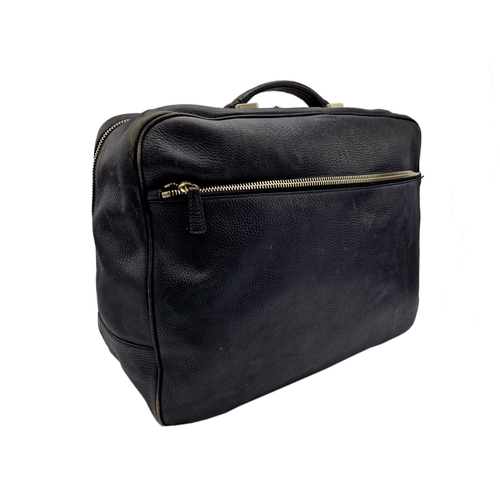 297 - Jil Sander black leather carry bag, 60cm x 35cm