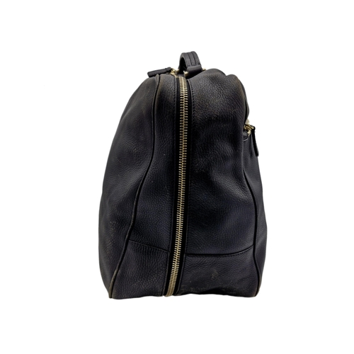 297 - Jil Sander black leather carry bag, 60cm x 35cm