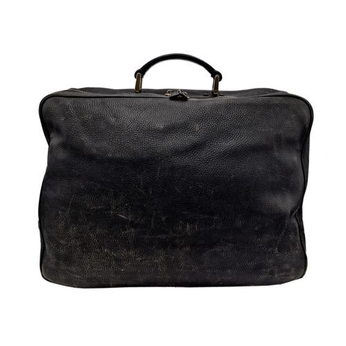 297 - Jil Sander black leather carry bag, 60cm x 35cm