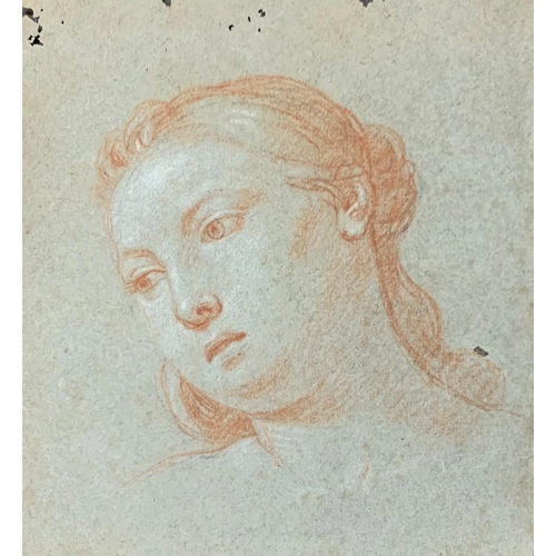 1566 - 18th century school - head and shoulders portrait of a lady, unsigned, pastel, 17 x 16.5cm with a fu... 