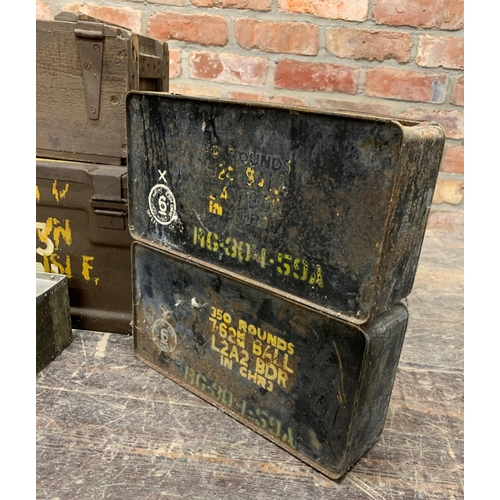 347 - Collection of post war military ammunition and storage crates, belonged to Flight Sergeant Alley (7)