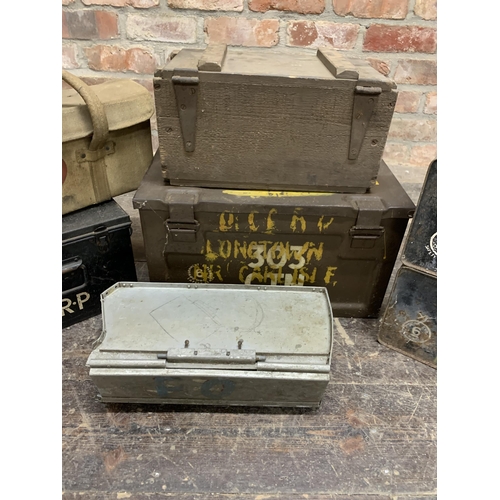 347 - Collection of post war military ammunition and storage crates, belonged to Flight Sergeant Alley (7)