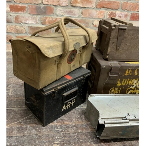 347 - Collection of post war military ammunition and storage crates, belonged to Flight Sergeant Alley (7)