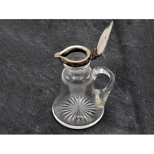 220 - Asprey - Edwardian silver and glass whiskey tot, star cut base, maker Charles & George Asprey, Londo... 