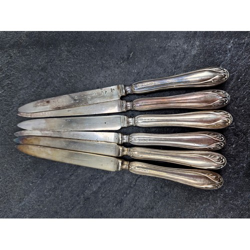 222 - Mixed silver - Cased set of six Albany handle teaspoons, silver handled bone salad servers, six silv... 