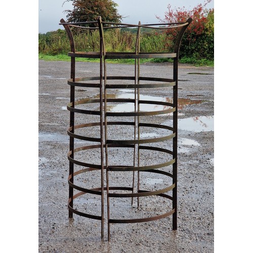 1166 - Victorian iron two sectional tree guard, H 148cm