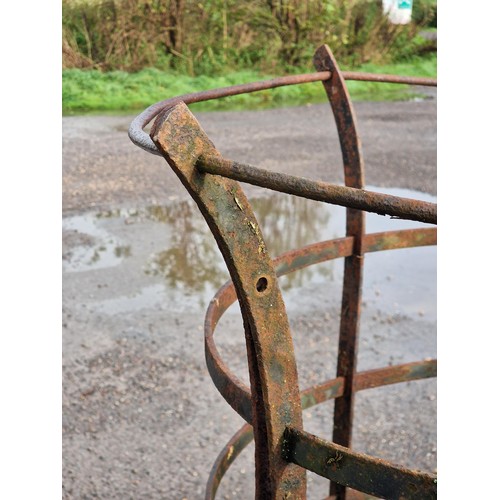 1166 - Victorian iron two sectional tree guard, H 148cm