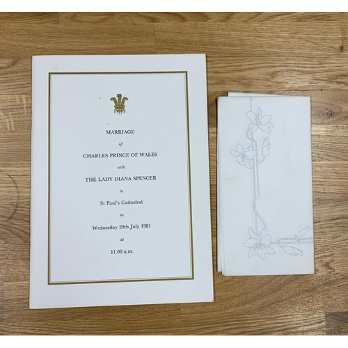 279 - Something quite remarkable - The complete Wedding Stationery for Charles, Prince of Wales and Lady D... 