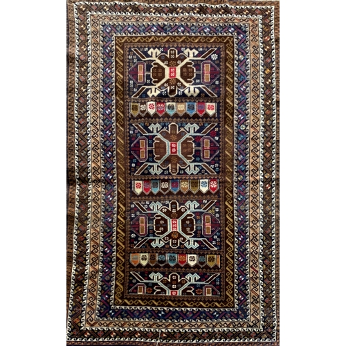 1627 - Good antique Baluchi type Persian Village rug, brown ground, 210 x 115cm