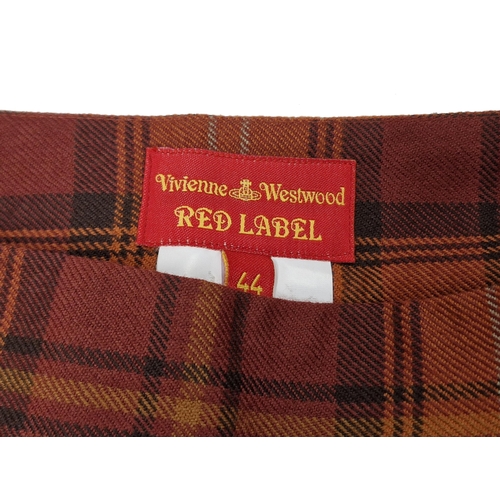 78 - Vivienne Westwood tartan pattern bustle skirt, red label, size 44