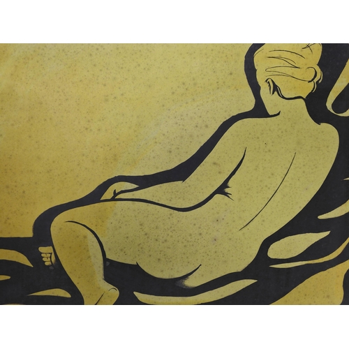 1438 - Jean Jacquelin (1905-1989) - Nude, signed, limited 86/195 colour print, 43 x 58cm, framed