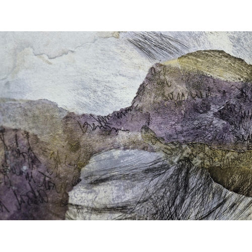 1443 - Sue Conrad (20th/21st Century) - rock formations, mixed media, signed, 30 x 35cm, framed