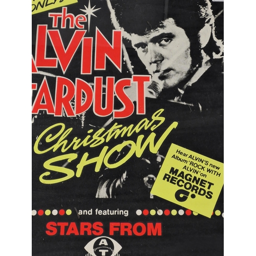 167 - The Alvin Stardust Christmas Show promotional poster, original 1975 example, printed by Electric Pri... 