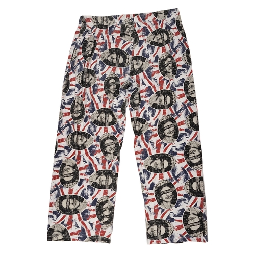 74 - Pair of Sex pistols 'God Save The Queen' official merchandise catalogue pyjama bottoms