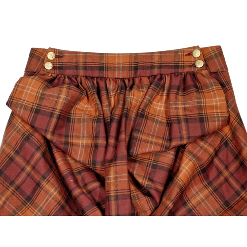 78 - Vivienne Westwood tartan pattern bustle skirt, red label, size 44