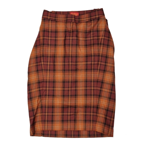 78 - Vivienne Westwood tartan pattern bustle skirt, red label, size 44