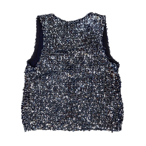 79 - Vintage Biba blue sequin crop top