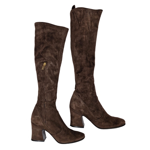 89 - Pair of Biba brown suede knee high boots, size 36