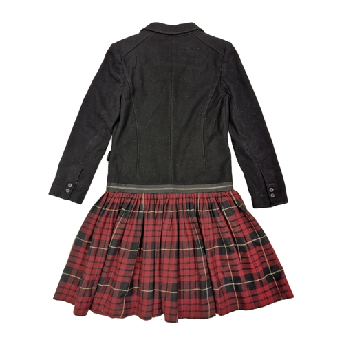 90 - Alexander McQueen black jacket and tartan skirt one piece, moth damage to skirt