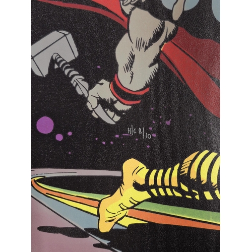 492 - A Marvel Superheroes limited-edition print 'The Silver Surfer #4' giclée on boxed canvas, artist’s p... 