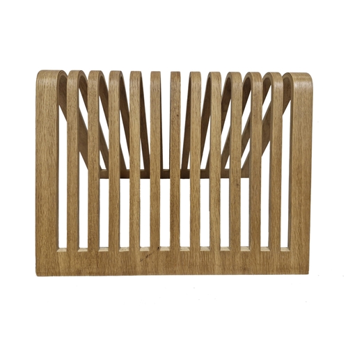 1163 - Vintage Habitat bent plywood beech veneer magazine rack / vinyl record holder, 40cm x 27cm