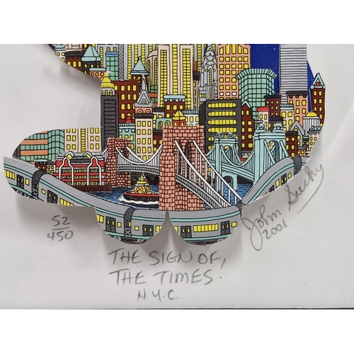 1424 - John Suchy (American, born 1946), 'The Sign Of The Times!', layered 3D lithograph in colours, signed... 