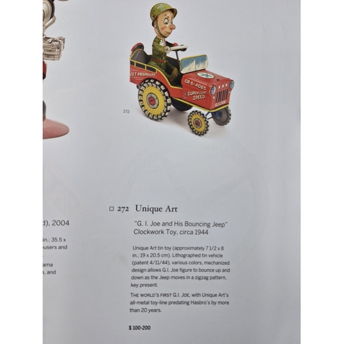 419 - From the estate of Robin Williams - G.I Joe And His Bouncing Jeep 1940's clockwork toy, purchased fr... 