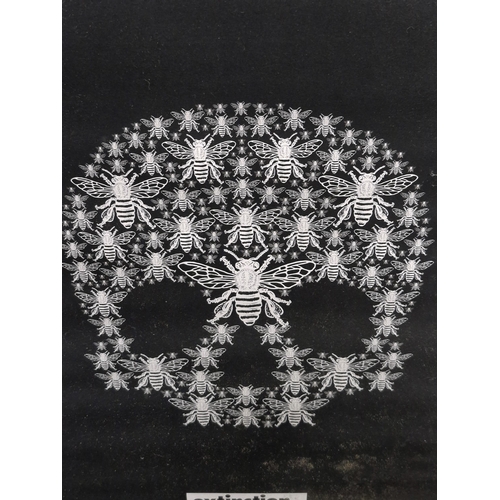 577 - Extinction Rebellion - Bee poster, 41 x 29cm , framed