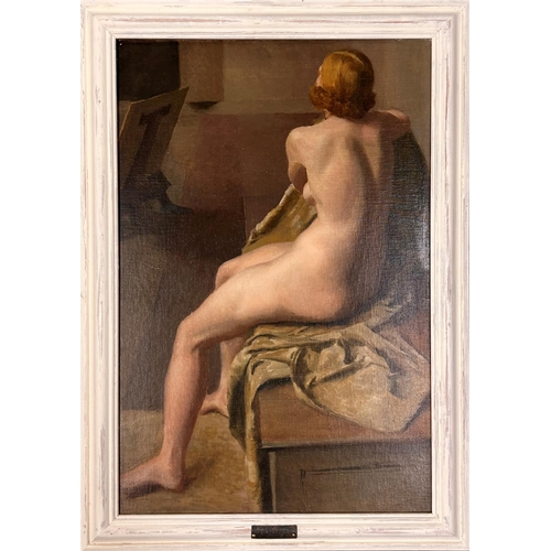 1455 - John Dickson Batten (1860-1932) - Nude portrait, inscribed Batten to plaque mount and twice verso, a... 