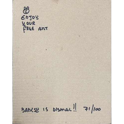 1405 - Banksy (b. 1974) - 'Panda with Guns', signed, inscribed verso 'Enjoy your free art, Banksy is Dismal... 