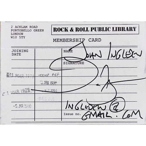 39 - Mick Jones of The Clash, Rock n Roll Library publication, flier and membership card 2009