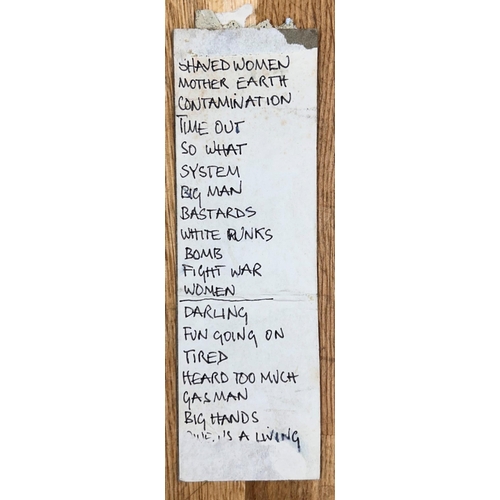 43 - Crass - poster and hand written set list from 19th September 1981 gig at Kemsing in Kent (2)