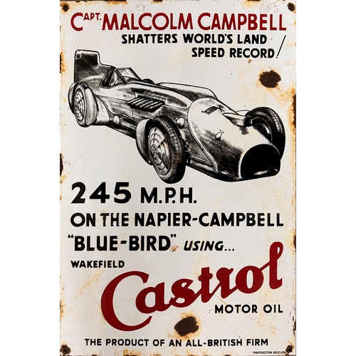 1037 - Advertising - Castol Motor Oil, 'Capt Malcolm Campbell Shatters World Land Speed Record' pictorial e... 