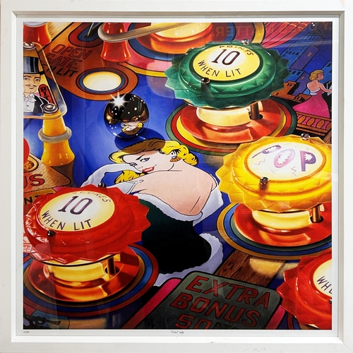 1489 - William Stafford (20th/21st century) - 'Pinball Lady', colour print, 76 x 76cm, framed