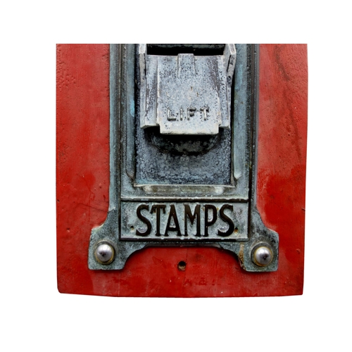 1076 - Vintage postage stamp dispenser plaque, 46cm x 22cm