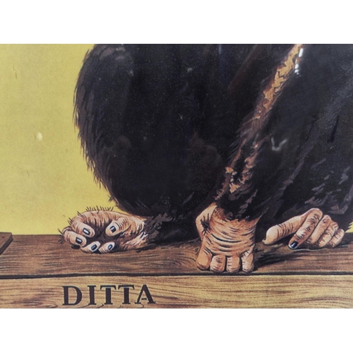 1077 - Anisetta Evangelisti Liquore Da Dessert, chimp on a crate, promotional advertising poster, 94cm x 64... 