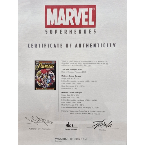 496 - A Marvel Superheroes limited-edition print 'The Avengers #146' giclée on boxed canvas, artist’s proo... 