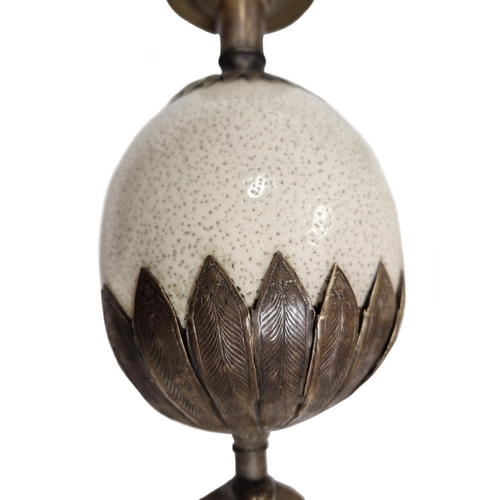 1126 - Anthony Redmile - serpent brass and ostrich egg wall sconces, attributed to, H 95cm