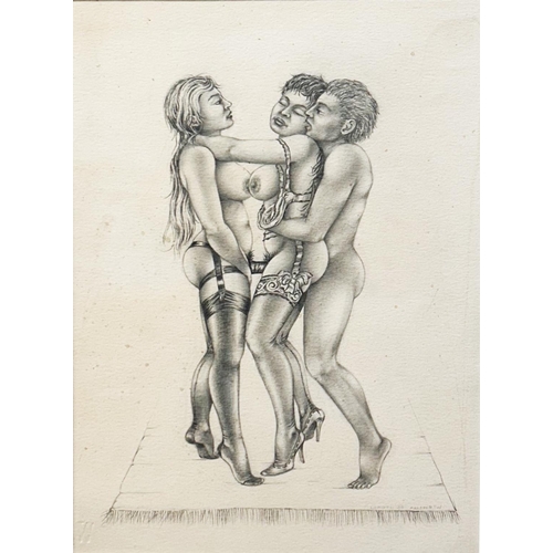 1494 - W Ahaspher (20th century) - Erotic study, signed and dated 1940, London, graphite, 35 x 25cm, framed