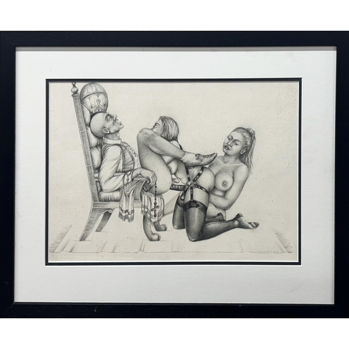 1502 - W Ahaspher (20th century) - Erotic study, signed and dated 1933, Rome, graphite, 27 x 38cm, framed