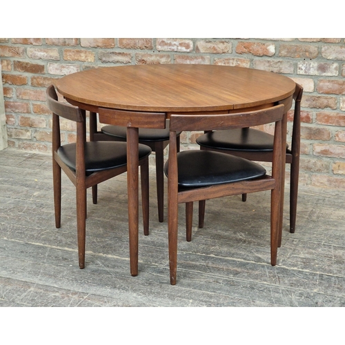 1250 - Hans Olsen for Frem Rojle - Vintage Mid-Century teak roundette extending dining table, H 73.5cm x W ... 