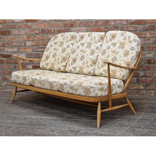 1274 - Ercol - Vintage Windsor three seat sofa with loose cushions, H 82cm x W 173cm x D 63cm